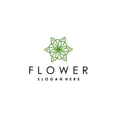 Beauty logo with a flower