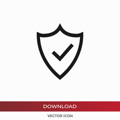 Protection, Shield vector icon in modern design style for web site and mobile app