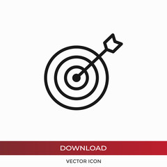 Target vector icon in modern design style for web site and mobile app