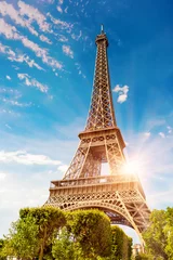 Fotobehang De Eiffeltoren in Parijs op een mooie zonnige zomerdag bij zonsondergang © Günter Albers