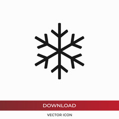 Snowflake vector icon in modern design style for web site and mobile app