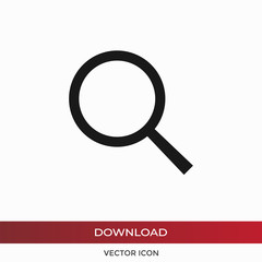 Search vector icon, magnifier glass symbol in modern design style for web site and mobile app