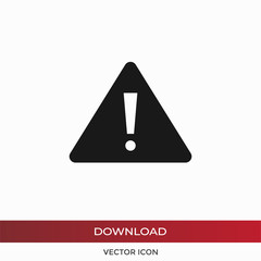 Warning vector icon, attention symbol in modern design style for web site and mobile app