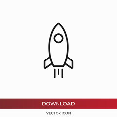 Rocket vector icon in modern design style for web site and mobile app