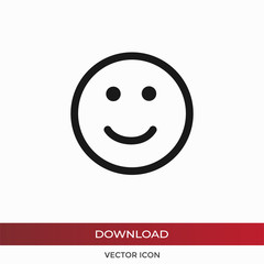 Happy smile vector icon in modern design style for web site and mobile app