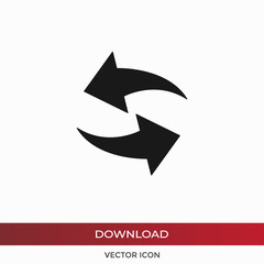 Refresh vector icon in modern design style for web site and mobile app