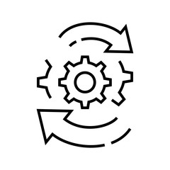 Working mechanism line icon, concept sign, outline vector illustration, linear symbol.