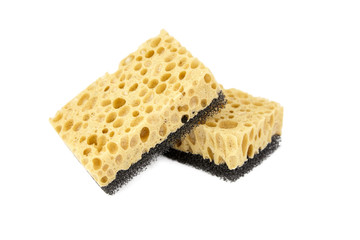 Household dishwashing sponge from reticulated foam isolated