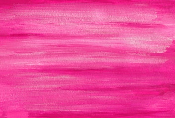 Abstract background, pink and white texture, gouache, splashes, drops of paint, paint strokes.  Design for backgrounds, wallpapers, covers and packaging.