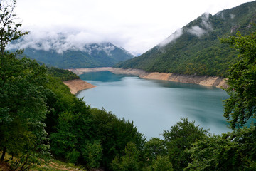 Obraz na płótnie Canvas Piva Lake(Pivsko Jesero) in Montenegro..