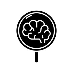 New brain black icon, concept illustration, vector flat symbol, glyph sign.