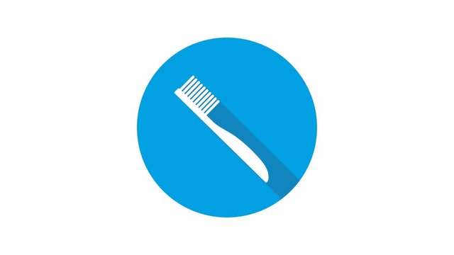 Blue motion graphic icon animation toothbrush