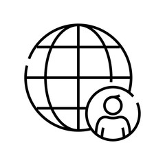 World citizen line icon, concept sign, outline vector illustration, linear symbol.