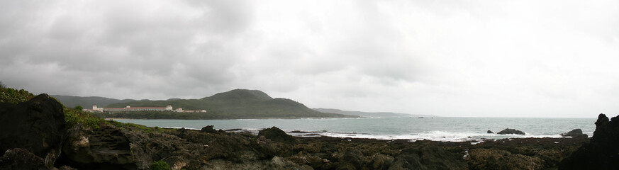 Storm view of the coast landscape of Kenting