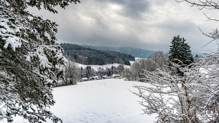 The Black Ridge at Isny in Allgau in winter