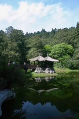 Fototapeta na wymiar Noon view of the Jiemei Lakes