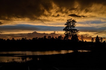 Sunset over the lake