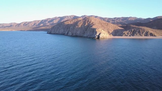 Aerial drone footage of mobula rays/devil rays in sea of cortez/baja california