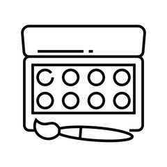 Watercolor drawing line icon, concept sign, outline vector illustration, linear symbol.