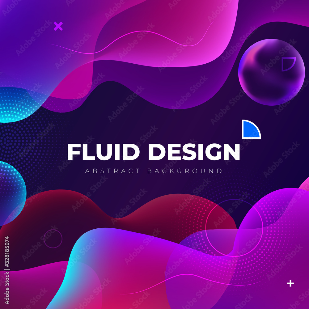 Wall mural liquid color background design. fluid gradient shapes composition. futuristic design posters. eps10 