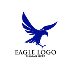 Eagle Bird icon silhouette simple minimalist modern logo design template. 