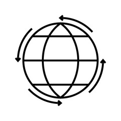 World trade line icon, concept sign, outline vector illustration, linear symbol.