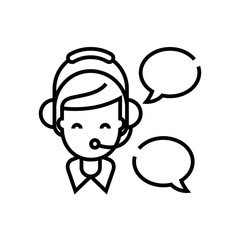 Working operator line icon, concept sign, outline vector illustration, linear symbol.