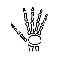 Obraz premium Wrist bone structure line icon, concept sign, outline vector illustration, linear symbol.