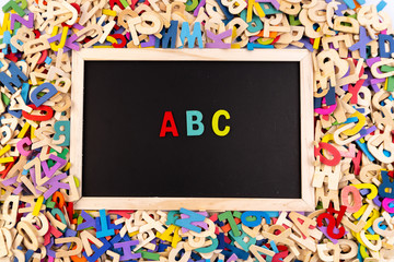 Colorful alphabet letter with educational concept.