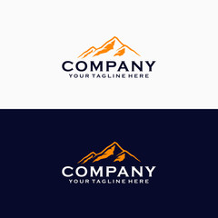 Mountain silhouette logo design emblem vector illustration logo template