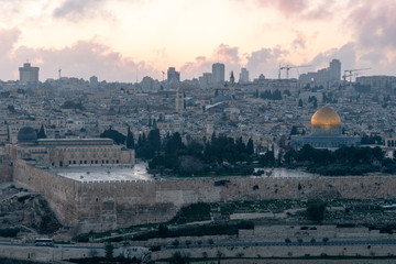 Panoramic view of Jerusalem from the Mount of Olives