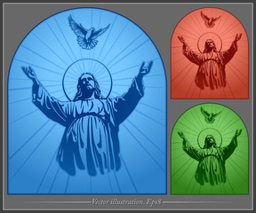 Jesus Christ, holy Spirit, blessing, Christianity, vector