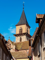 Obraz premium Ribeauville Medieval Church on the Alsace Wine Road