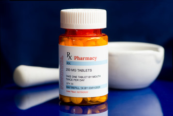 Generic Prescription Container With Mortar And Pestle