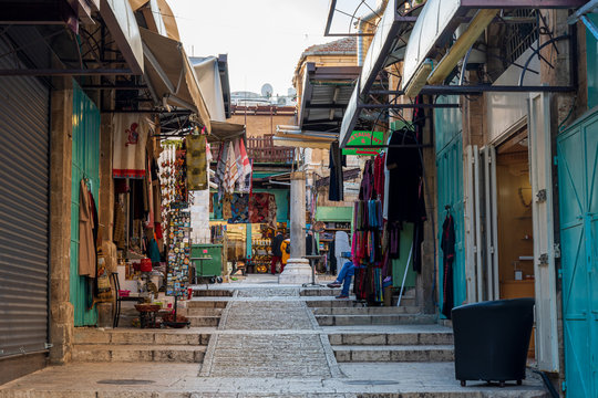 Traditional shops in the streets of Jerusalem