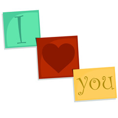 Vector illustration of a design with the phrase I love you