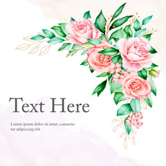 beautiful watercolor floral wedding invitation card template