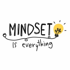 Mindset is everything word and lightbulb vector illustration - 328192075
