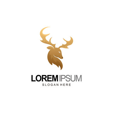 deer head logo design template