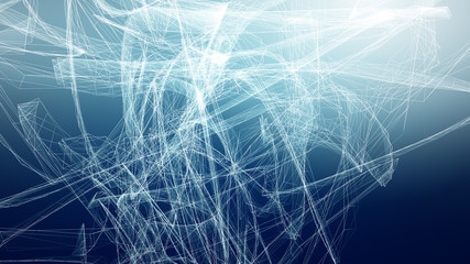 High tech blue wave dark background. Abstract technology big data digital background. 3d rendering.