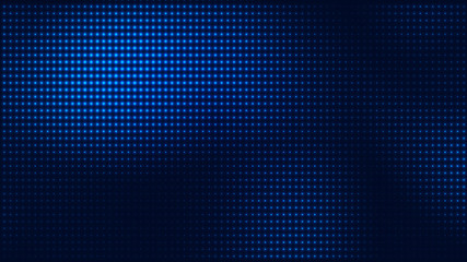 Dot blue pattern screen led light gradient texture background. Abstract  technology big data digital background. 3d rendering.
