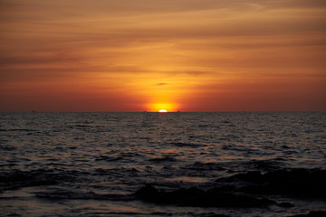 Sunset in the sea and beautiful sky
