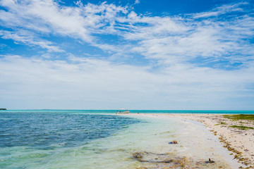 Paradise island and turquoise waters at the Caribbean. Los Roques National Park, Venezuela
