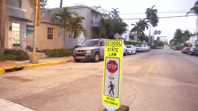 school zone sign in Cinematic 4k