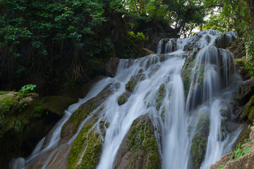 Beautiful view the Waterfalls on of Tamasopo san luis potosi mexico on sunset