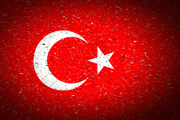 flag of turkey in retro background