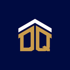 Initial Letters DQ House Logo Design
