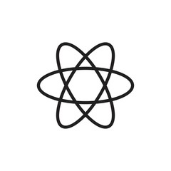 atom sign icon template black color editable. atom sign icon symbol Flat vector illustration for graphic and web design.