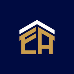 Initial Letters EA House Logo Design