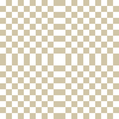 Vector golden checkered geometric seamless pattern with squares, repeat tiles. Abstract gold and white minimal checker texture. Pixel art. Simple modern background. Design for decor, covers, prints